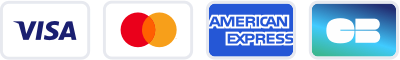 Moyens de paiement : Visa, Mastercard, AMEX, CB